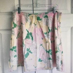 Free people pink yellow floral skirt